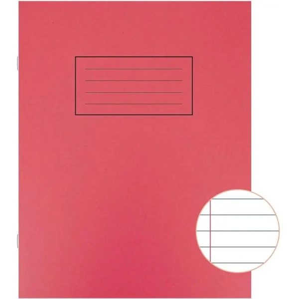 Exercise Book A4 Lined with Margin - Red Discount