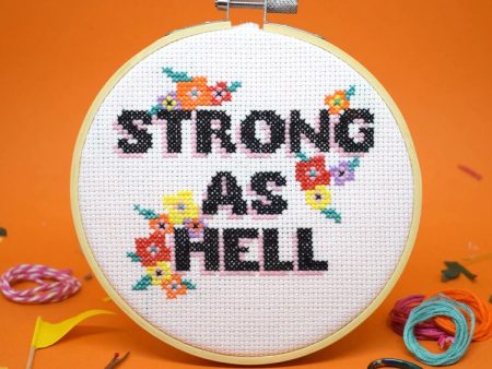 Strong As Hell Cross Stitch Kit Cheap