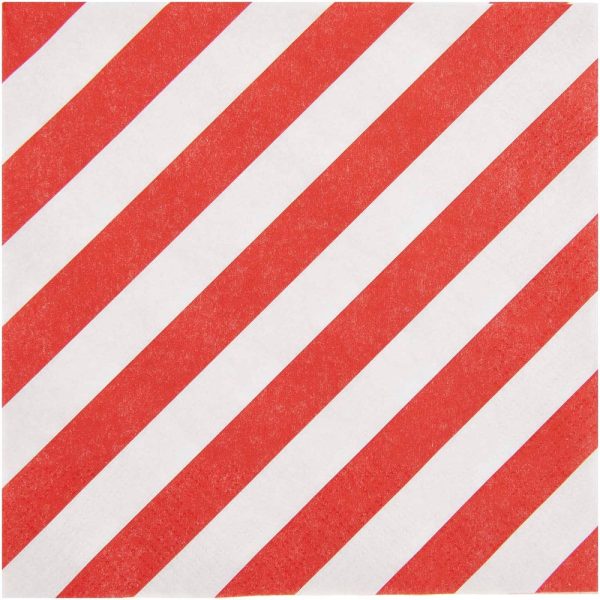 Rico Napkins Stripes - red-white Fashion