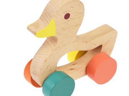 Wooden Push Along Toy - Duck Fashion