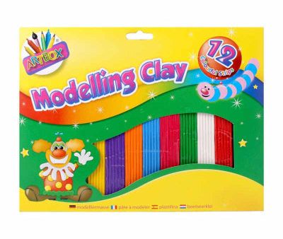 12 Colourful Strips Modelling Clay Online Sale