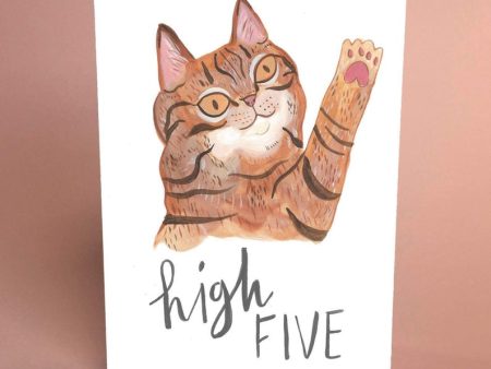 High Five Cat Card Fashion