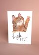 High Five Cat Card Fashion