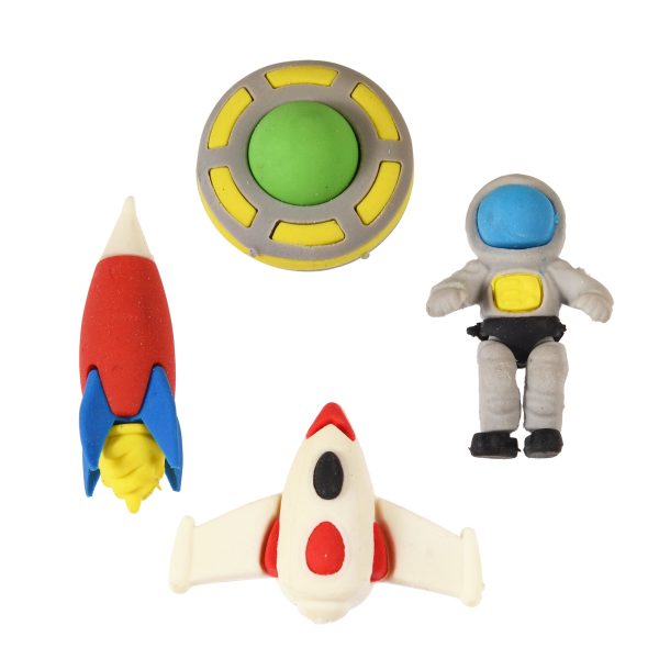 Set Of 4 Space Age Erasers on Sale