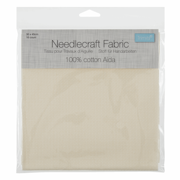 Needlecraft Fabric: Aida: Cream 16 Count Fashion