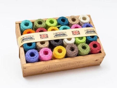 24 Mini Spools of Heritage Twine in Wooden Crate Sale