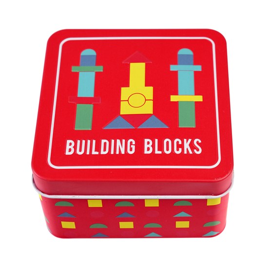 Wooden Building Blocks In A Tin Discount