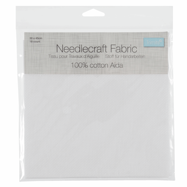 Needlecraft Fabric: Aida: White 18 Count Hot on Sale