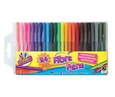 24 Fibre Tip Colouring Pens Hot on Sale