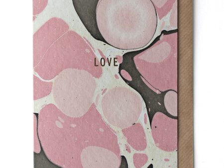 Marble Pink Brown  Love  Card & Envelope Online